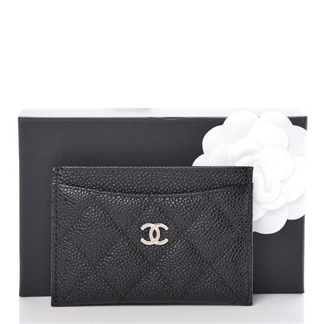 CHANEL Caviar Quilted Card Holder Black 